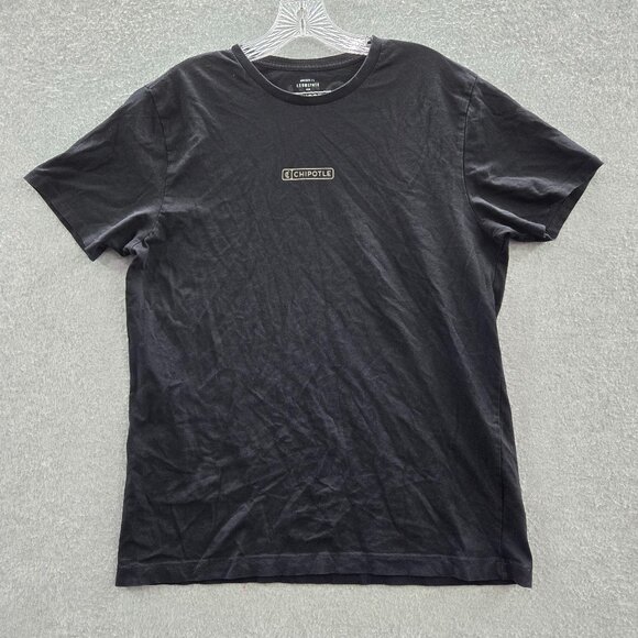 Chipotle Men Shirt Large Black Real Ingredients‎ Loomstate Short Sleeve Tee - Picture 1 of 10